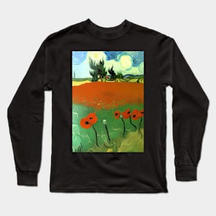 STYLISH POPPY FIELD VAN GOGH STYLE Long Sleeve T-Shirt